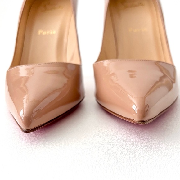 CHRISTIAN LOUBOUTIN || Pigalle 100 Patent Nude Pointed Pumps High Heel US 9 - Picture 4 of 14